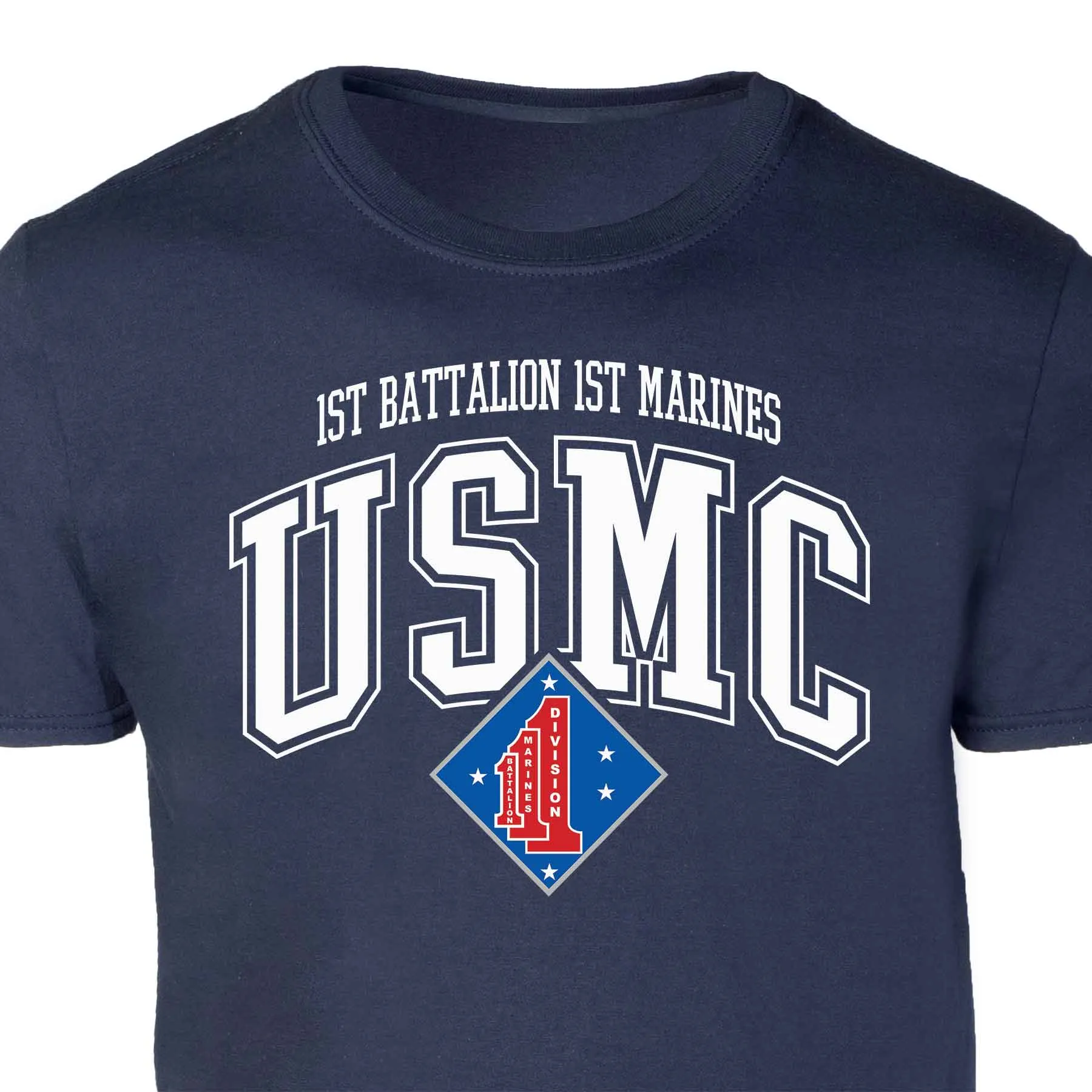 1st Battalion 1st Marines Arched Patch Graphic T-shirt