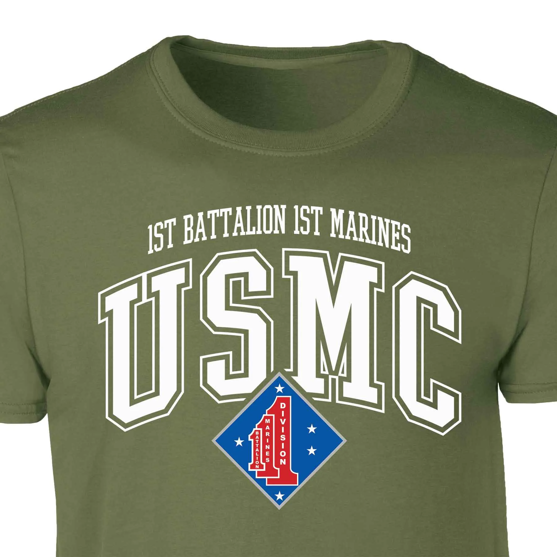 1st Battalion 1st Marines Arched Patch Graphic T-shirt