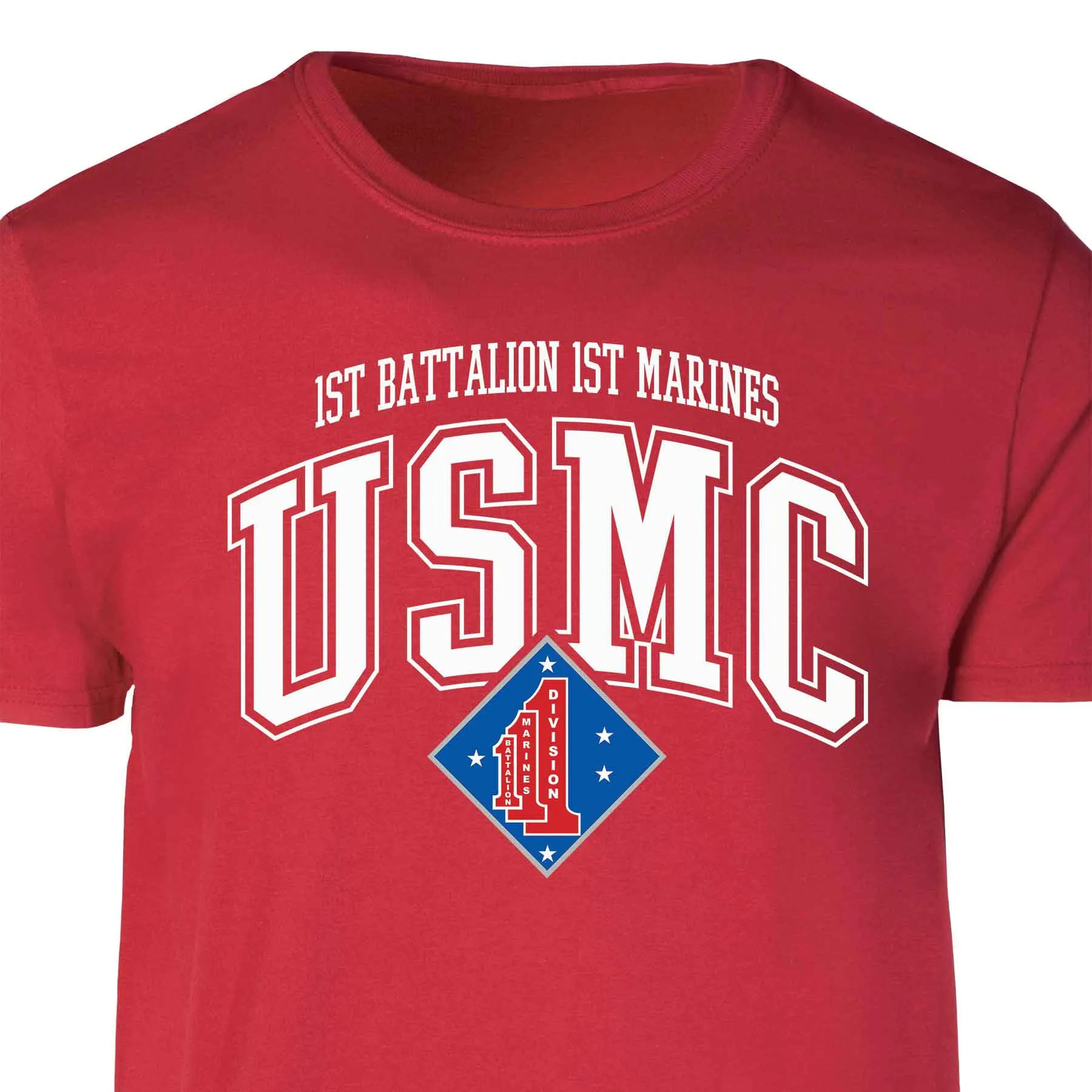 1st Battalion 1st Marines Arched Patch Graphic T-shirt