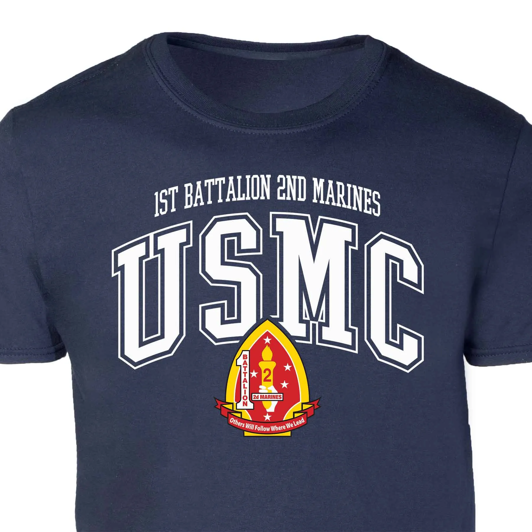 1st Battalion 2nd Marines Arched Patch Graphic T-shirt