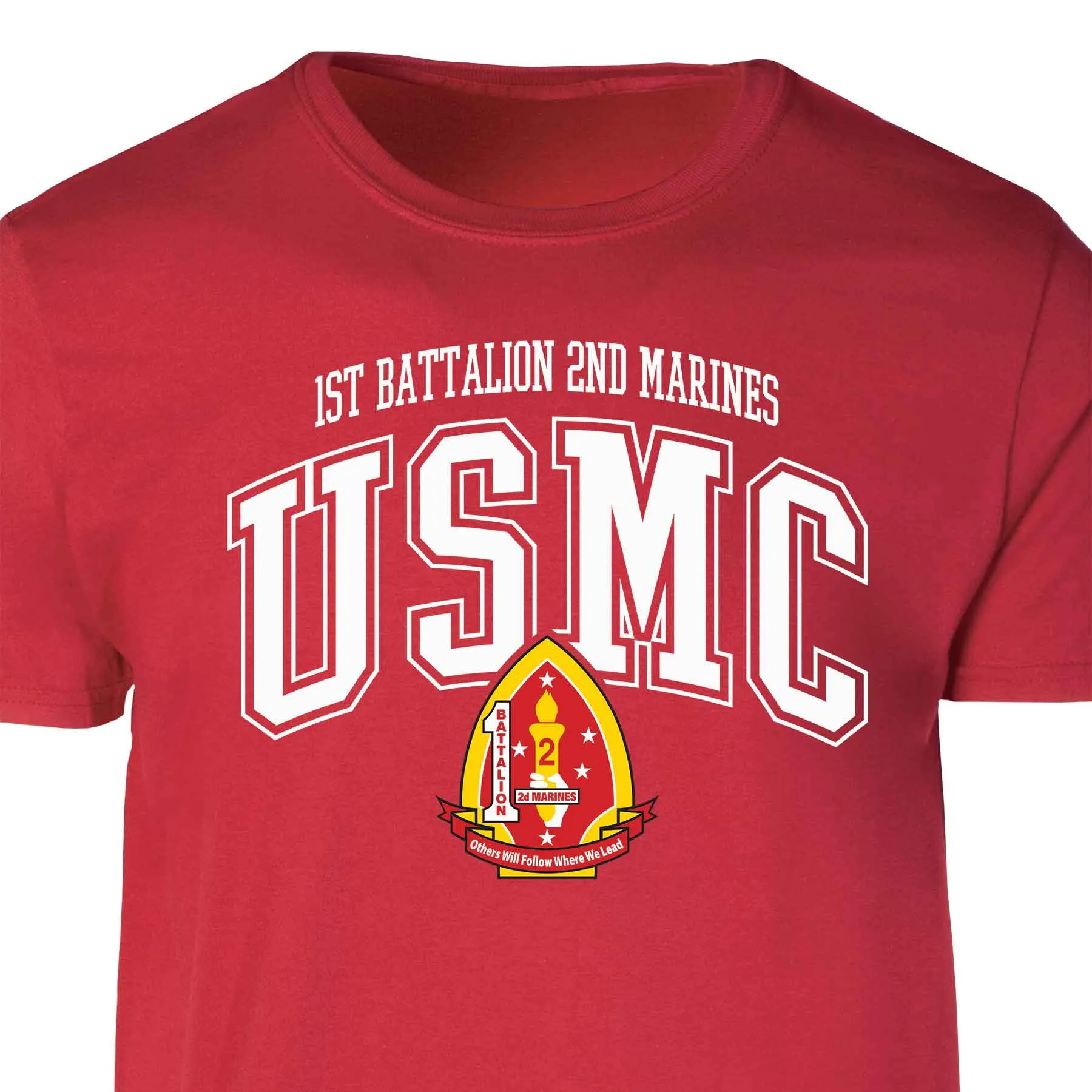 1st Battalion 2nd Marines Arched Patch Graphic T-shirt