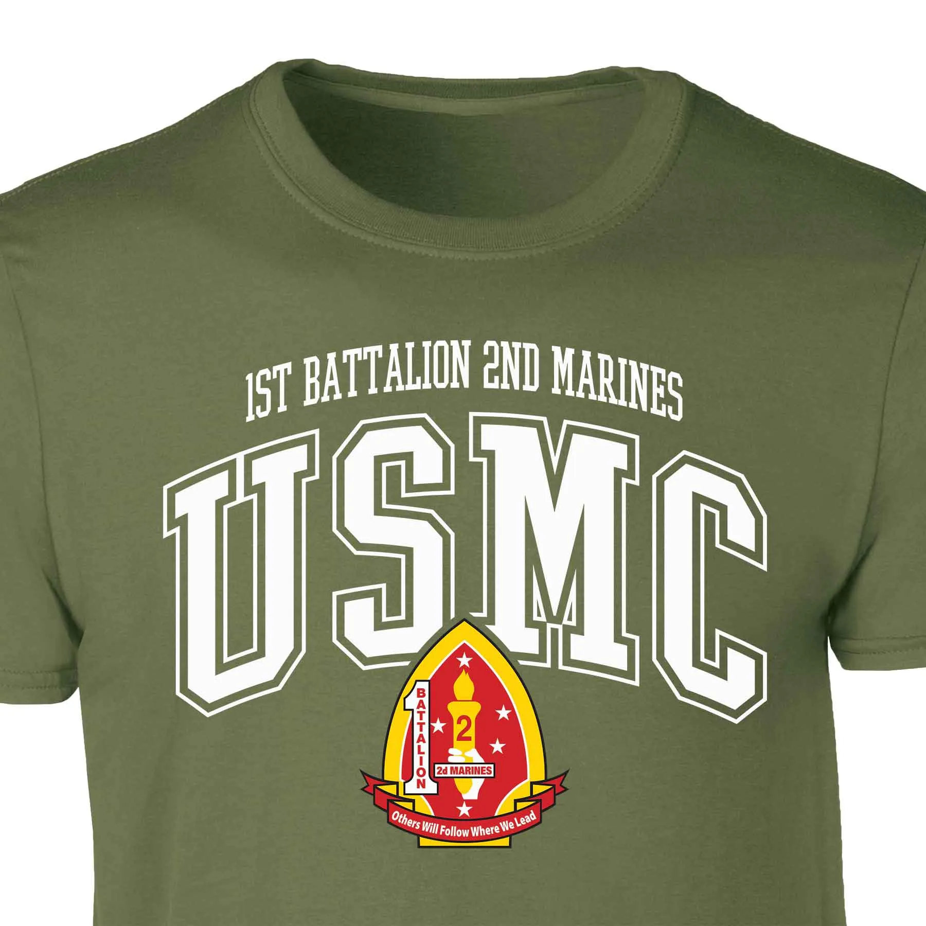 1st Battalion 2nd Marines Arched Patch Graphic T-shirt