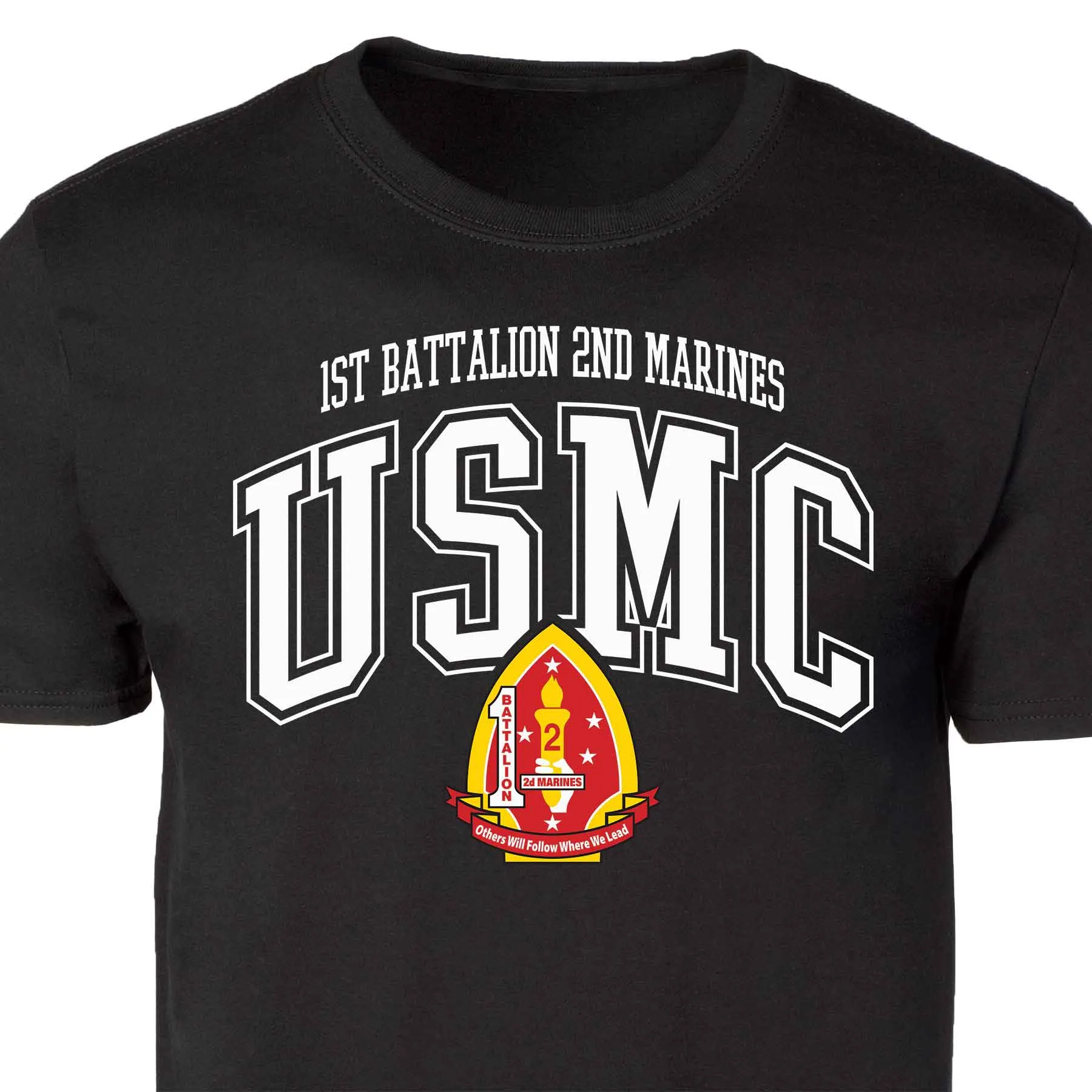 1st Battalion 2nd Marines Arched Patch Graphic T-shirt