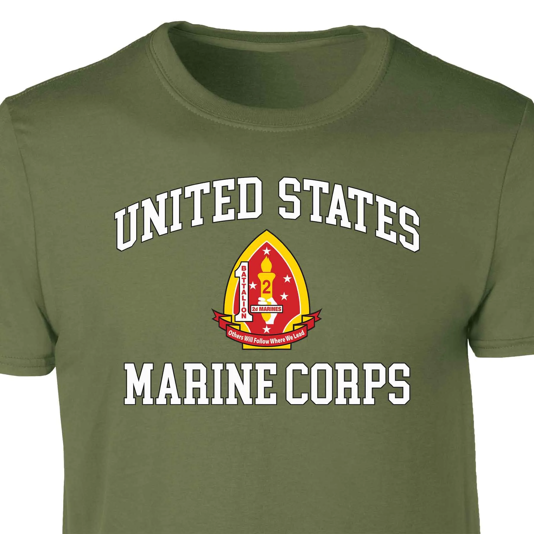 1st Battalion 2nd Marines USMC  Patch Graphic T-shirt