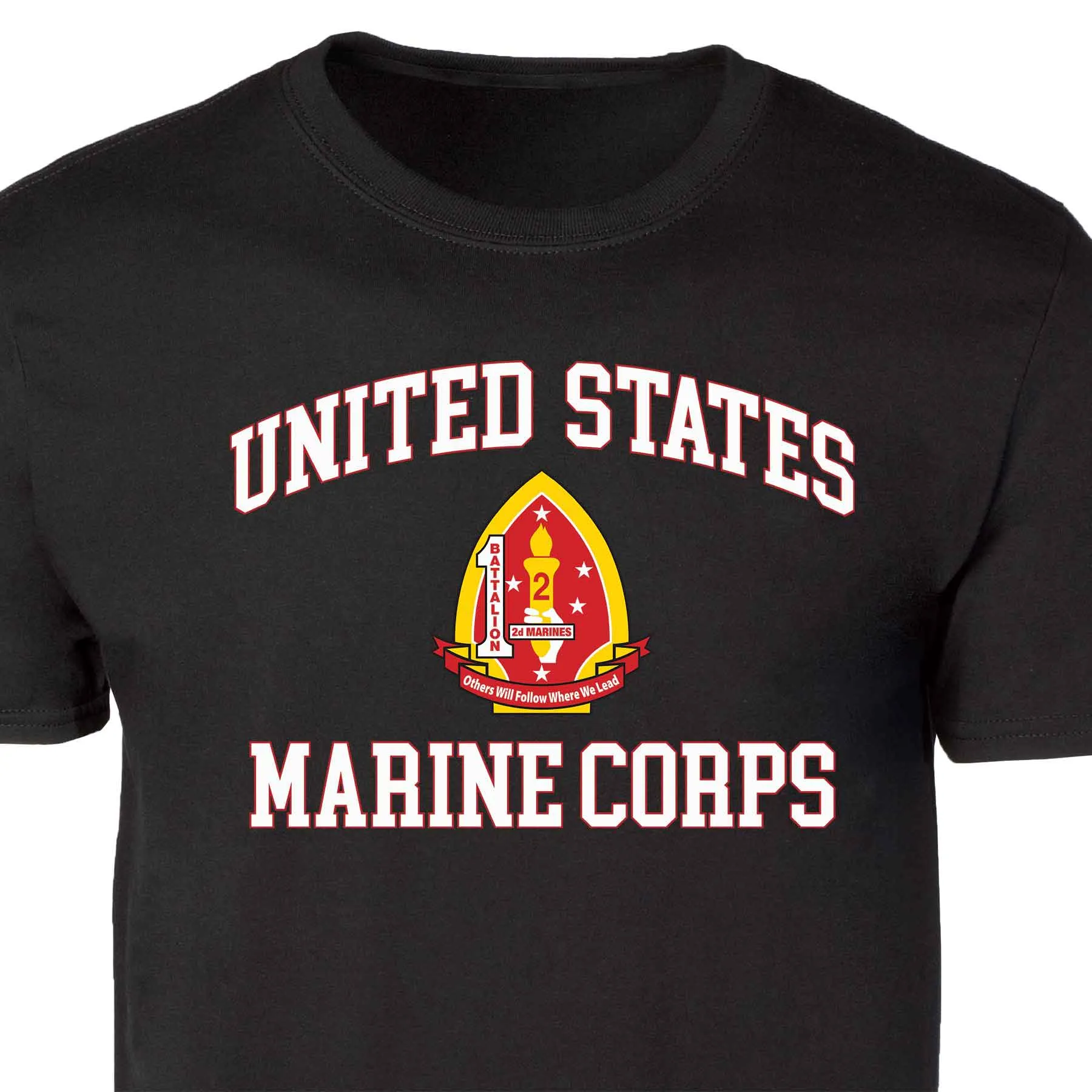 1st Battalion 2nd Marines USMC  Patch Graphic T-shirt