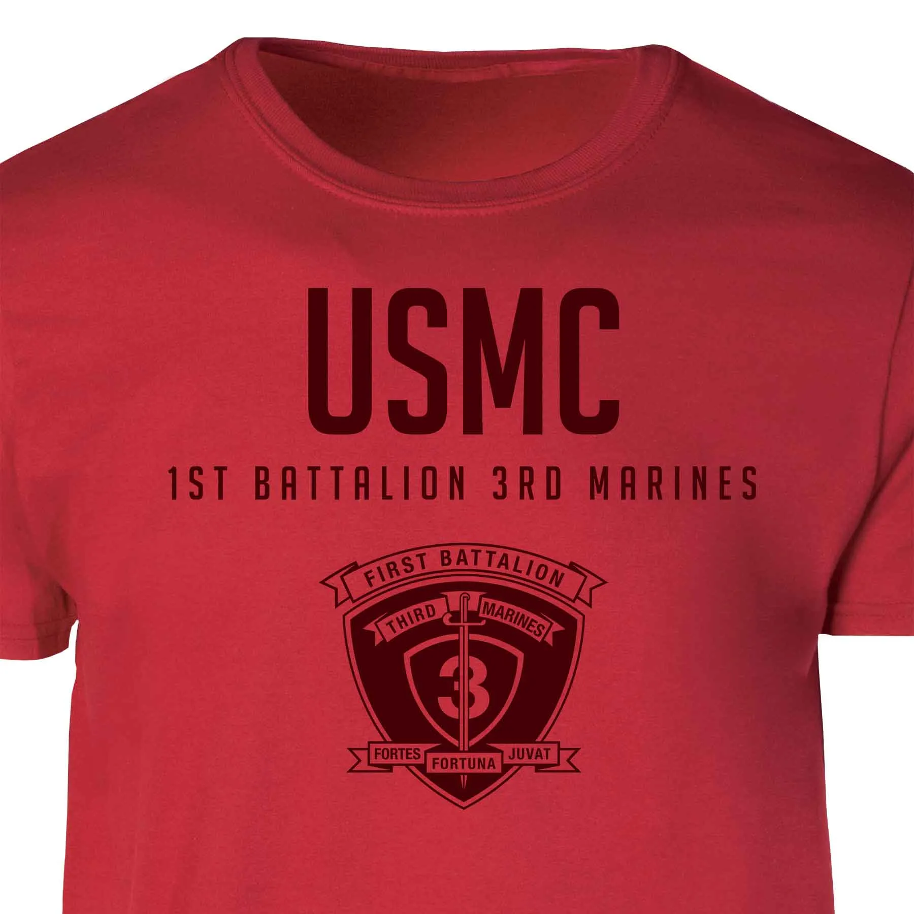 1st Battalion 3rd Marines Tonal Patch Graphic T-shirt