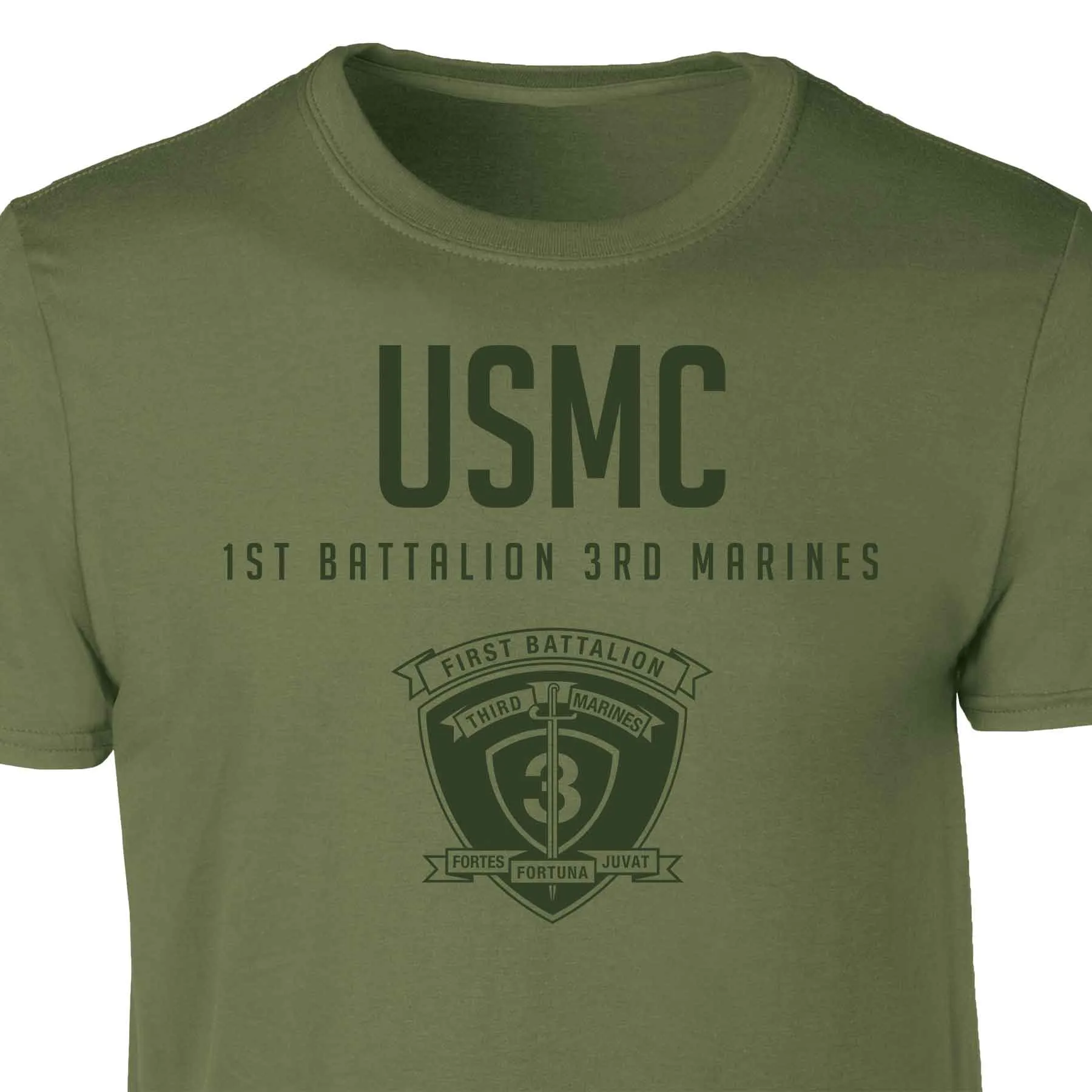 1st Battalion 3rd Marines Tonal Patch Graphic T-shirt