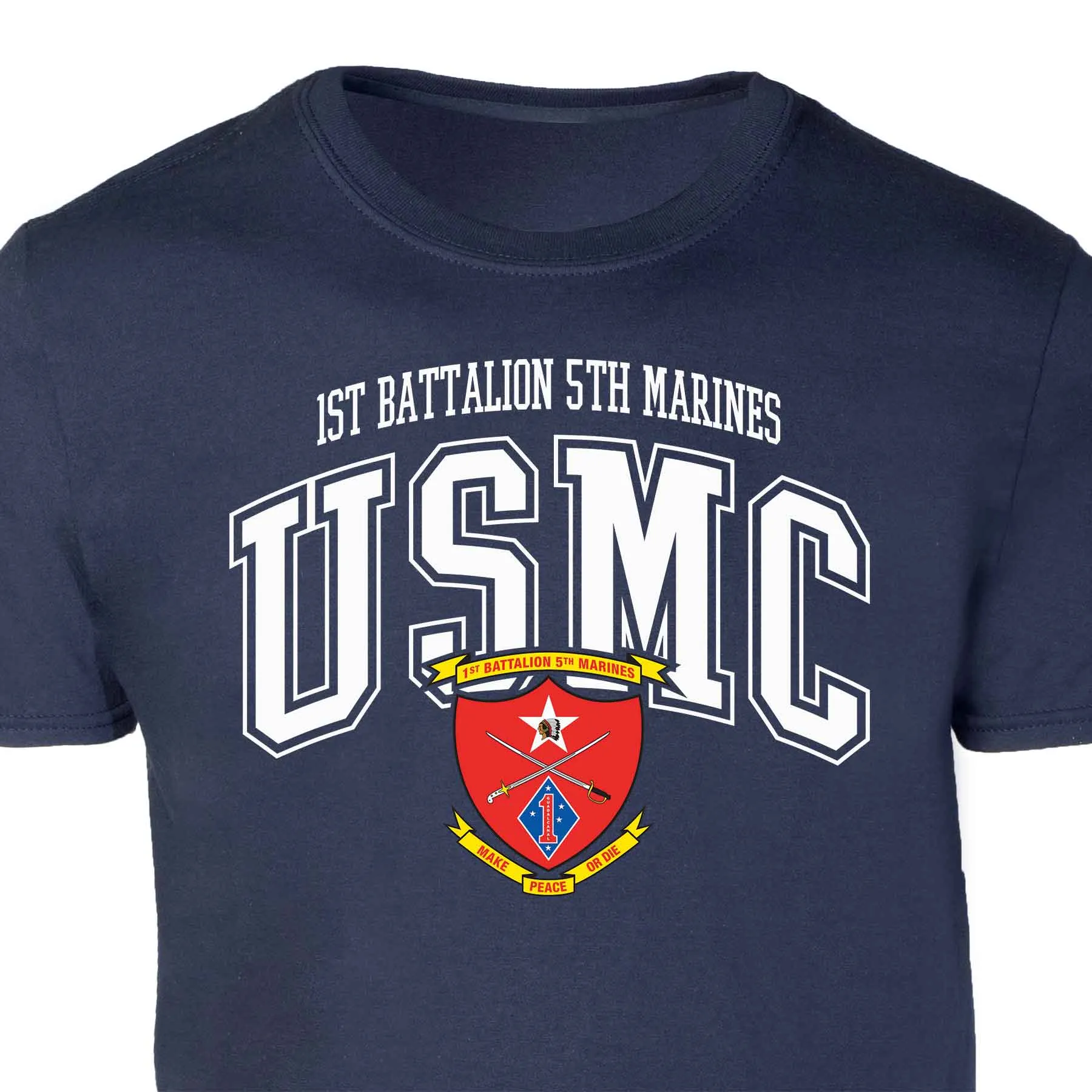 1st Battalion 5th Marines Arched Patch Graphic T-shirt