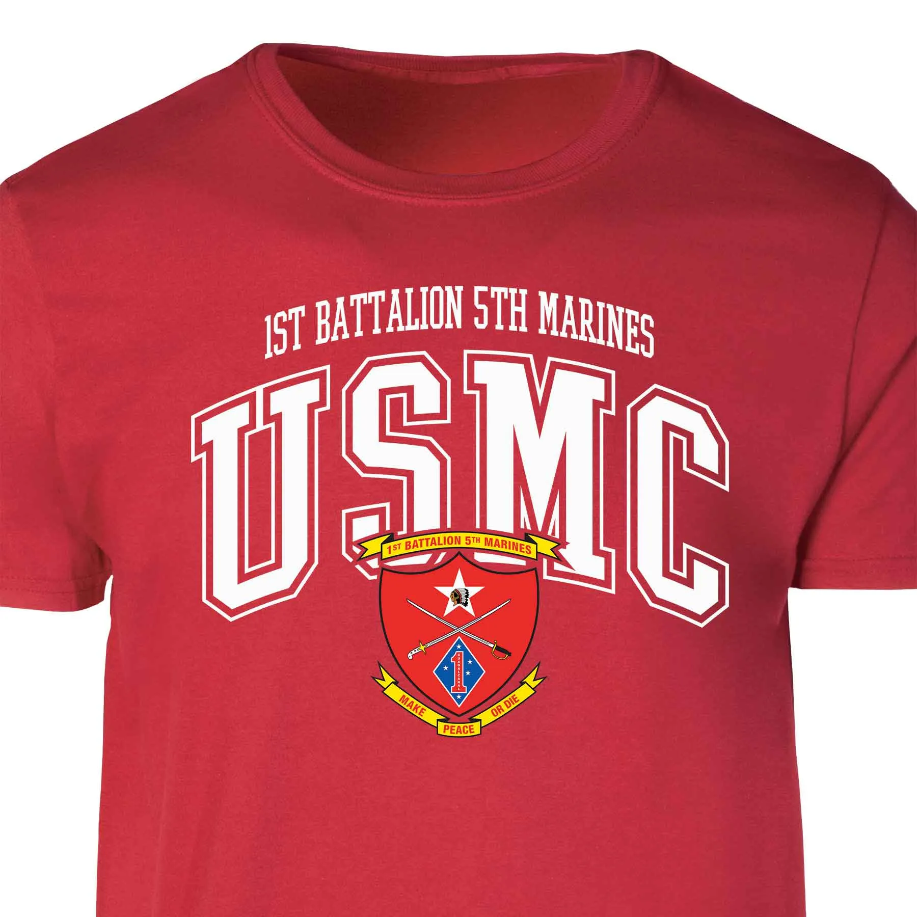 1st Battalion 5th Marines Arched Patch Graphic T-shirt