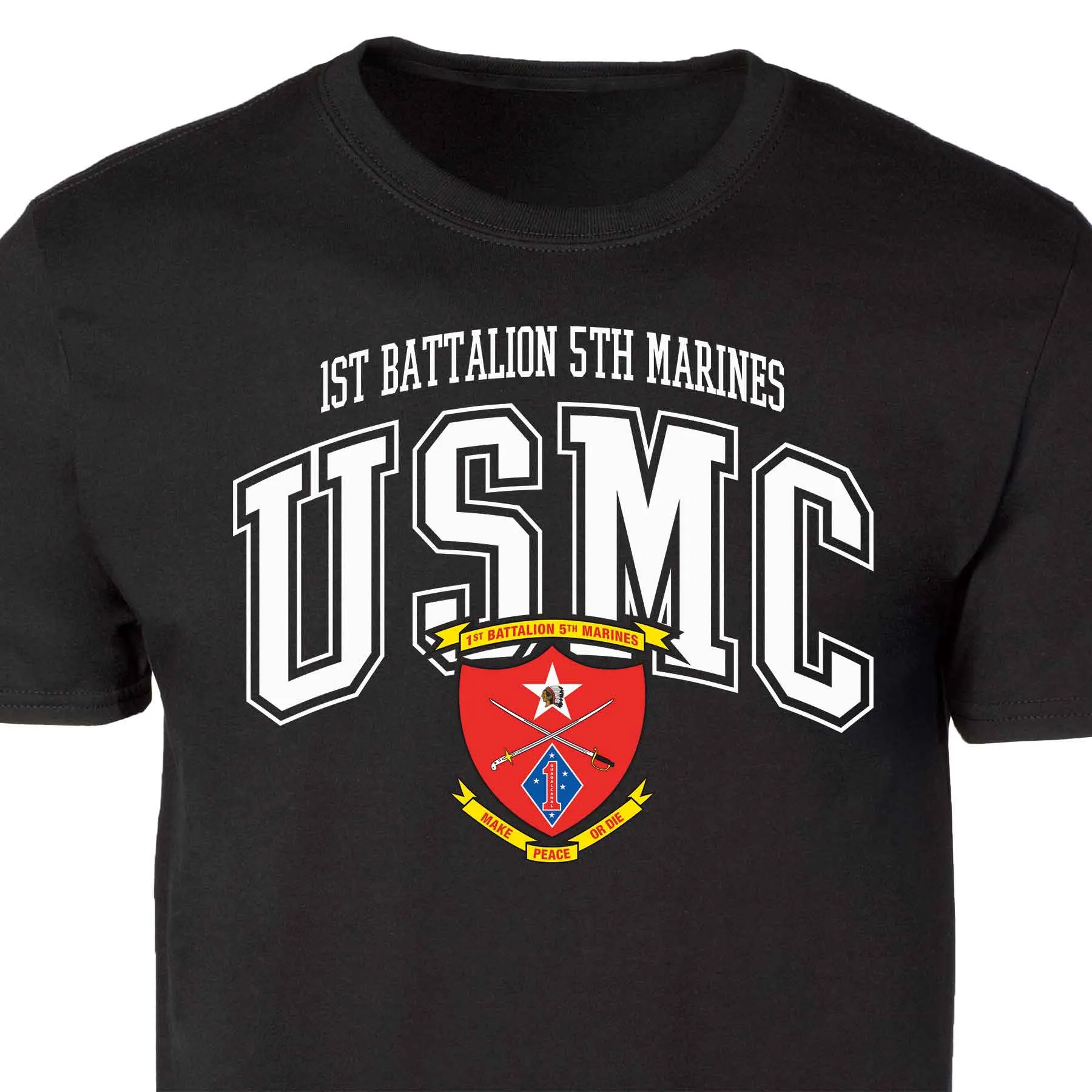 1st Battalion 5th Marines Arched Patch Graphic T-shirt