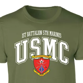 1st Battalion 5th Marines Arched Patch Graphic T-shirt