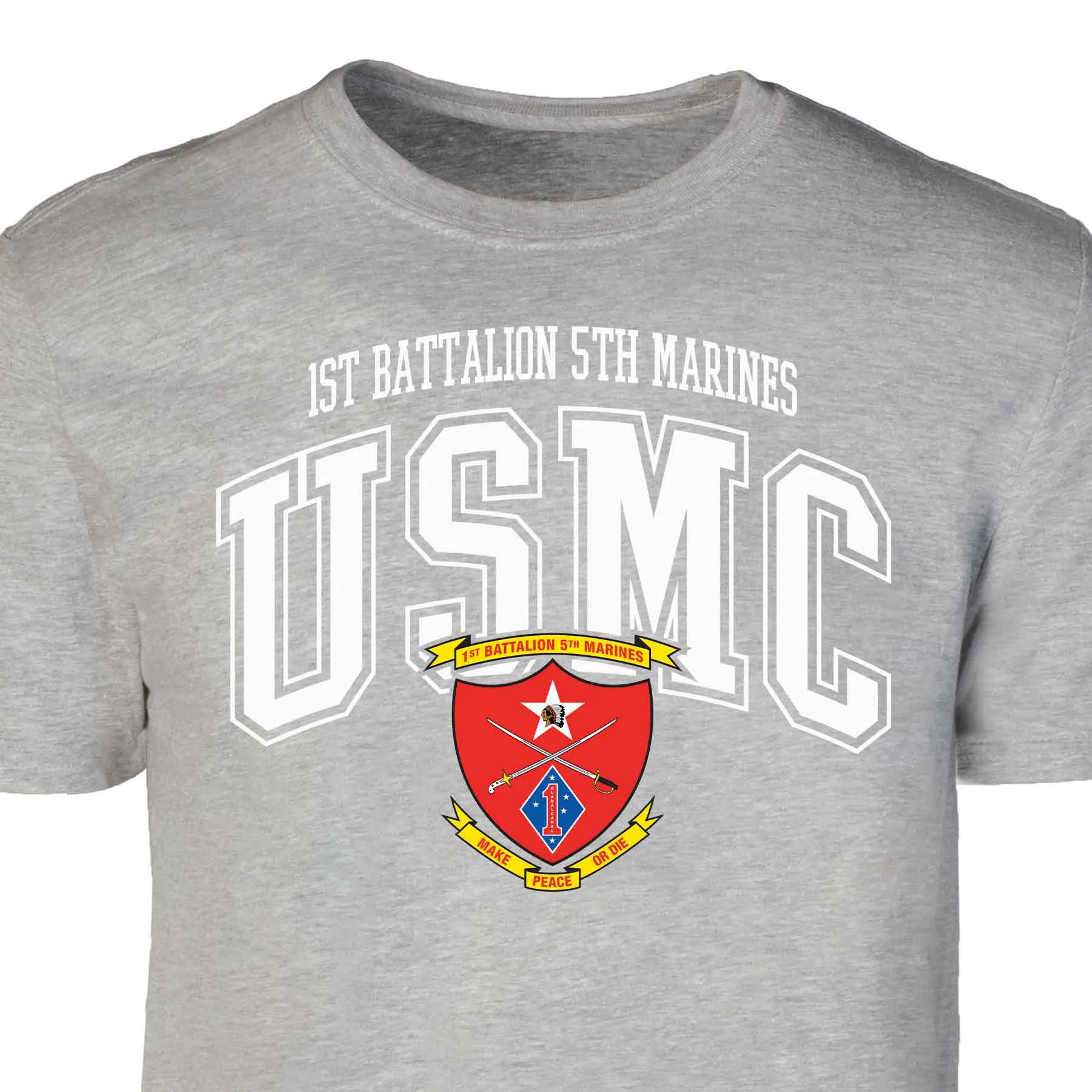 1st Battalion 5th Marines Arched Patch Graphic T-shirt