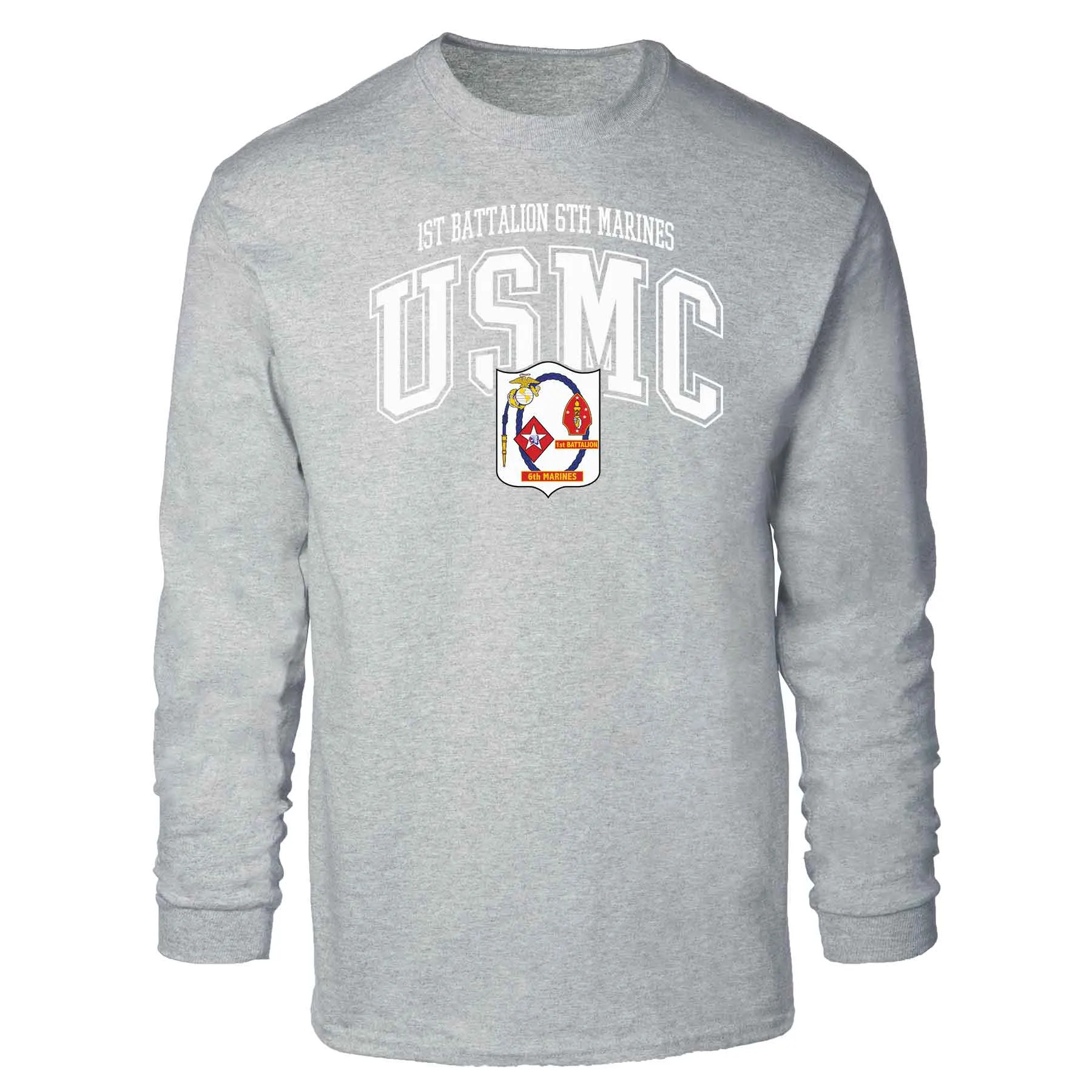 1st Battalion 6th Marines Arched Long Sleeve T-shirt