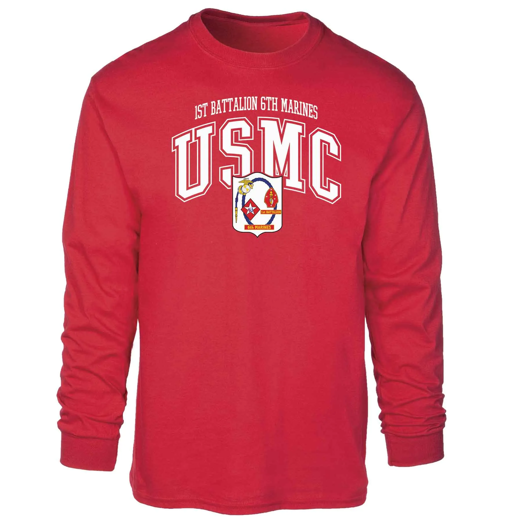 1st Battalion 6th Marines Arched Long Sleeve T-shirt