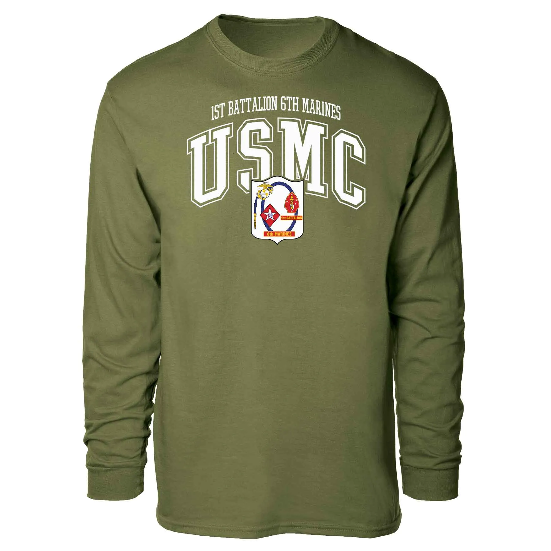 1st Battalion 6th Marines Arched Long Sleeve T-shirt