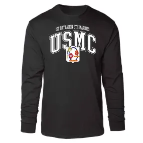 1st Battalion 6th Marines Arched Long Sleeve T-shirt