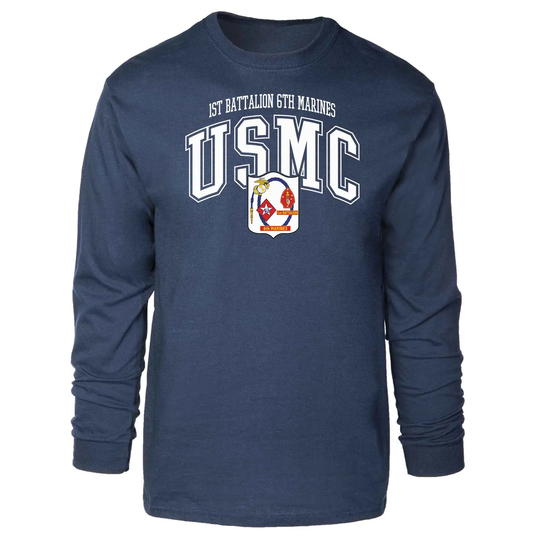 1st Battalion 6th Marines Arched Long Sleeve T-shirt