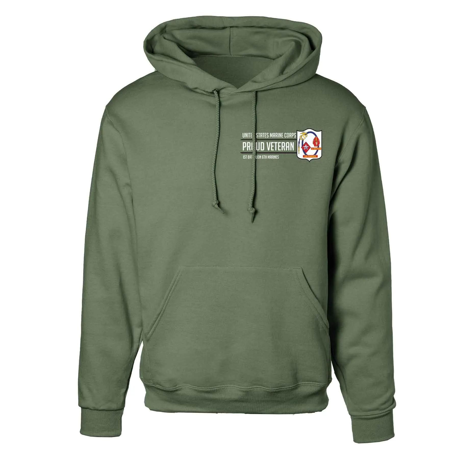 1st Battalion 6th Marines Proud Veteran Hoodie