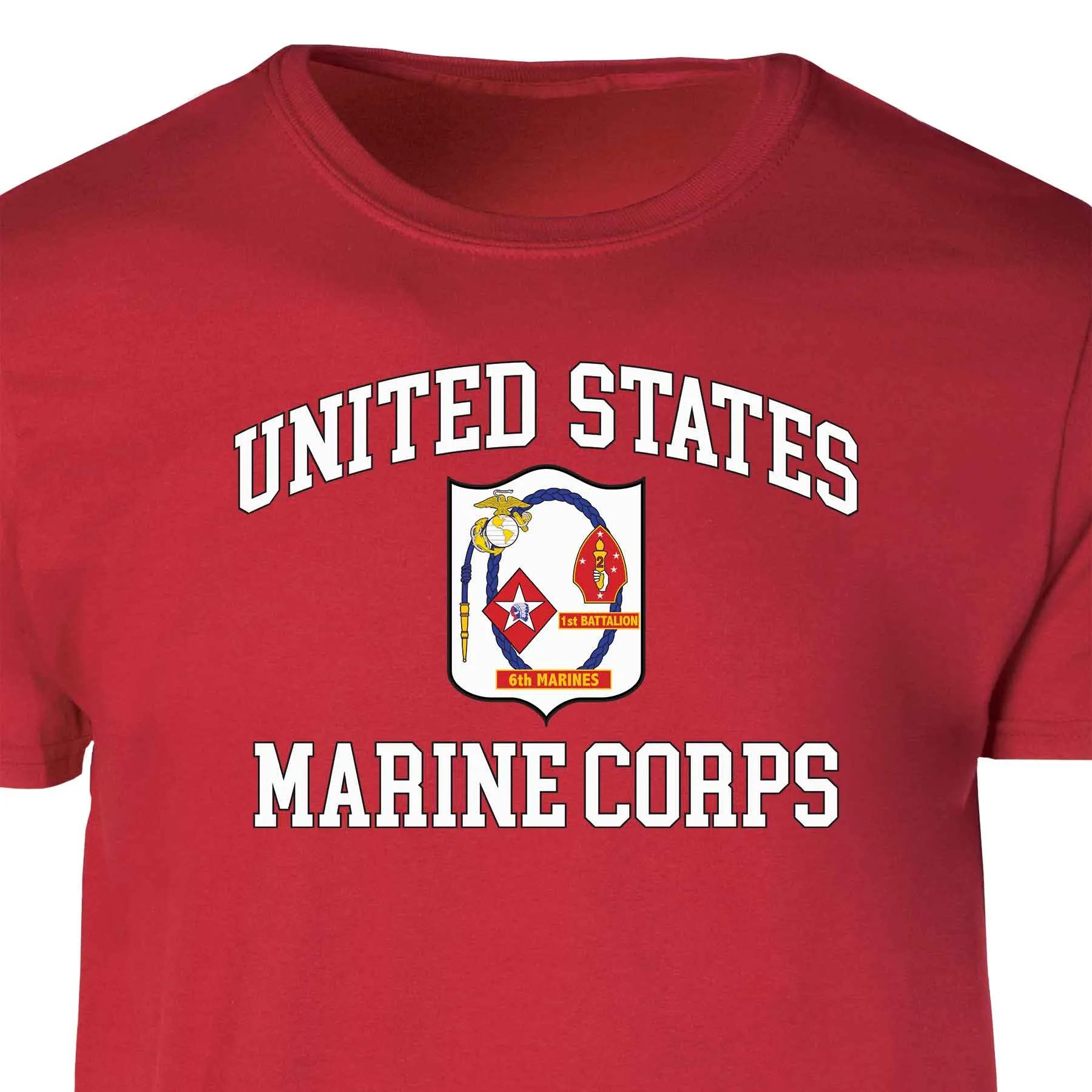 1st Battalion 6th Marines USMC  Patch Graphic T-shirt