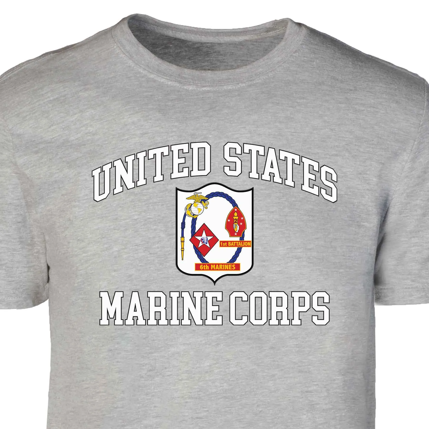 1st Battalion 6th Marines USMC  Patch Graphic T-shirt