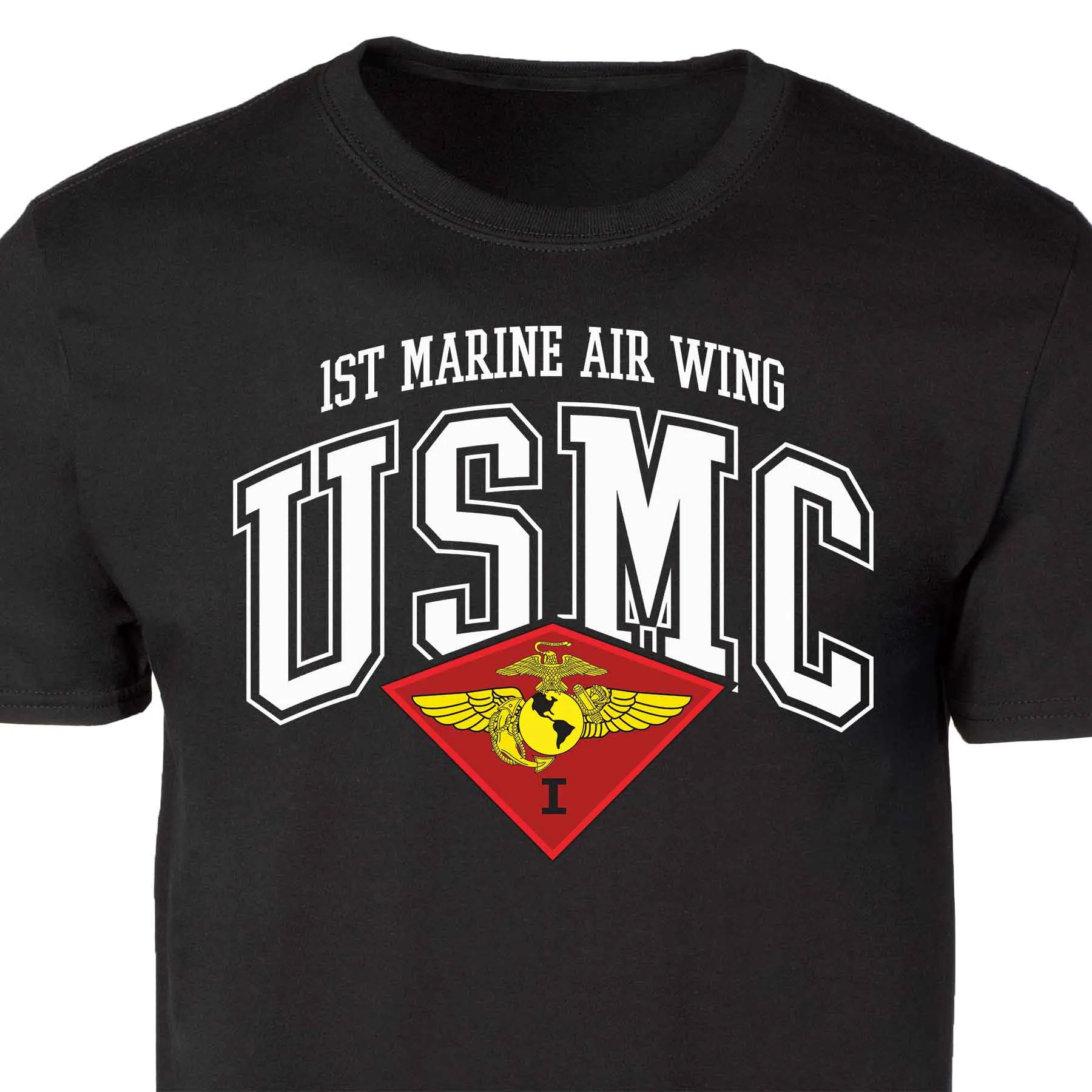 1st Marine Air Wing Arched Patch Graphic T-shirt