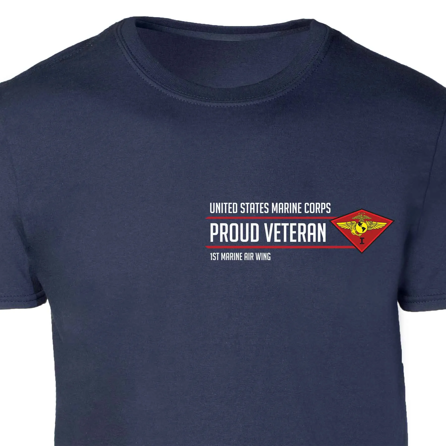 1st Marine Air Wing Proud Veteran Patch Graphic T-shirt