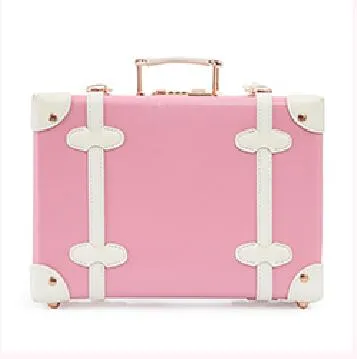 2018 New Children'S Suitcase Kids Luggage Small Suitcase Pink Hand Bags Striped Pu Pp Material High