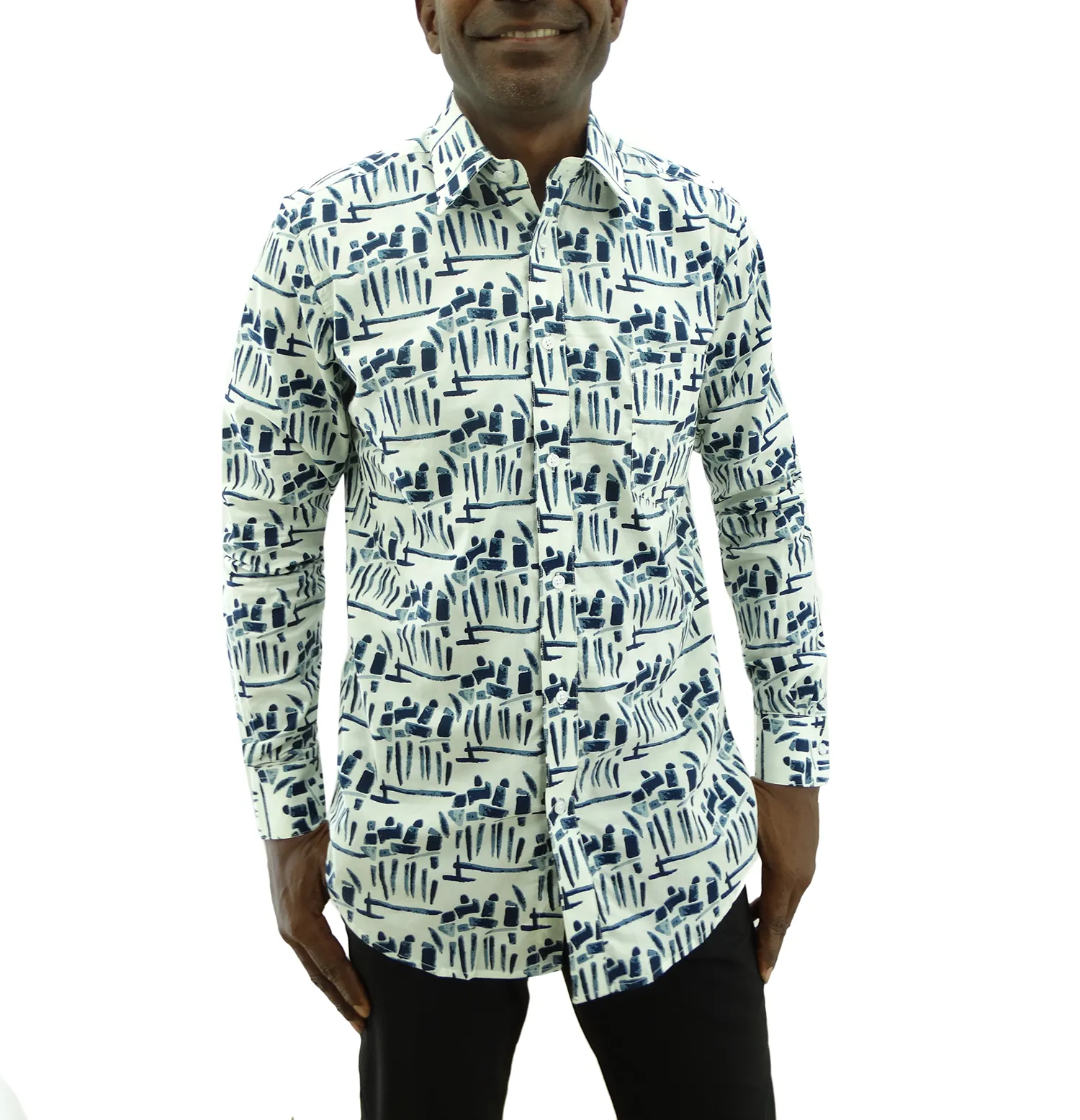 265-1450 Bellinne Printed L/S Men Shirt Multicolor Size S-XXXL