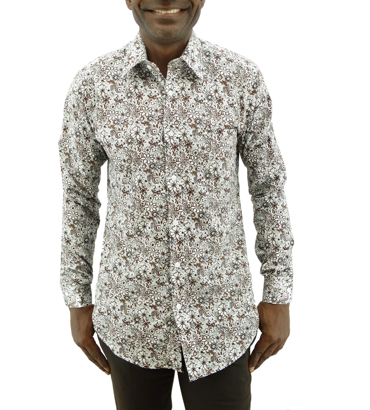 265-1450 Bellinne Printed L/S Men Shirt Multicolor Size S-XXXL