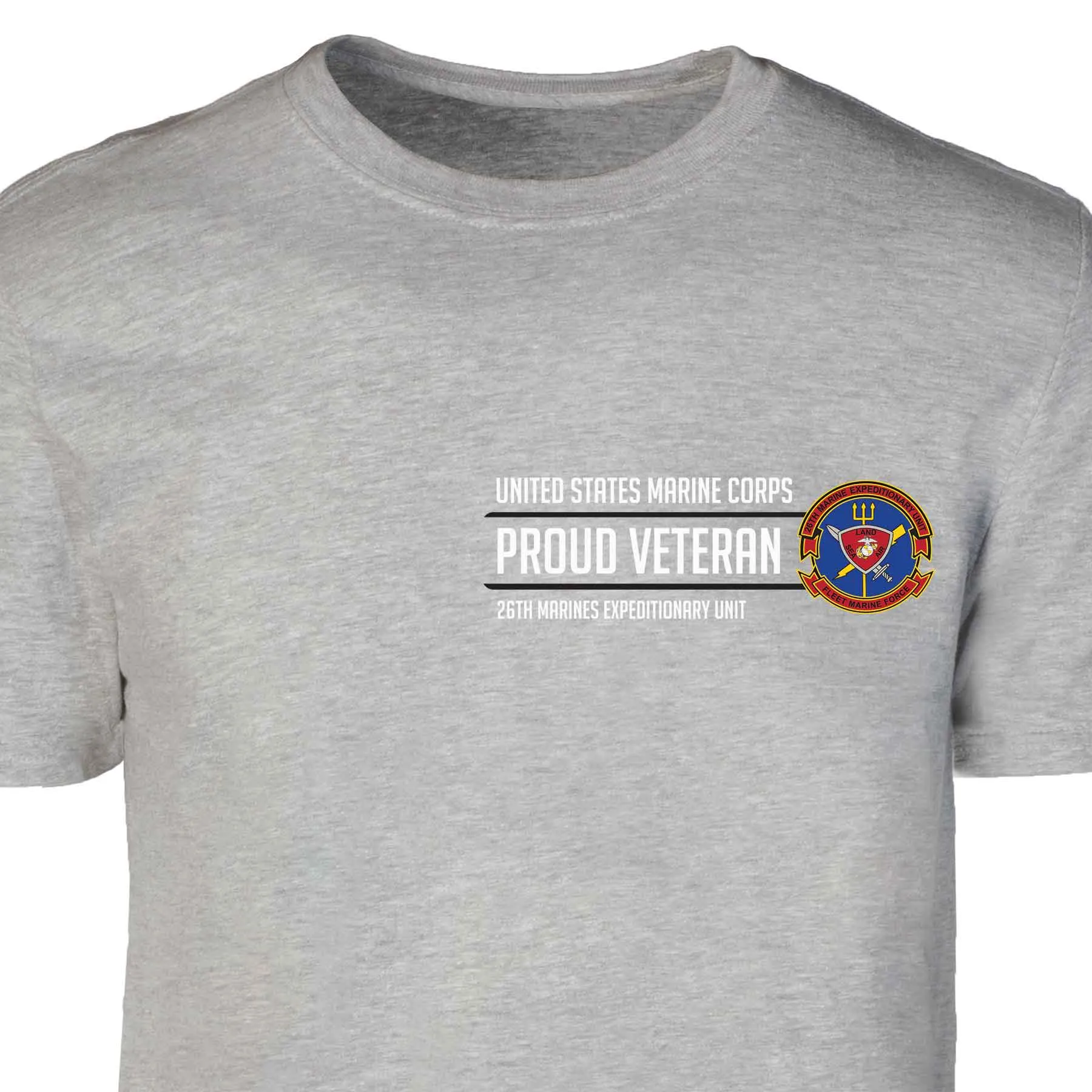 26th Marines Expeditionary Proud Veteran Patch Graphic T-shirt