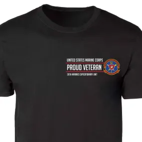 26th Marines Expeditionary Proud Veteran Patch Graphic T-shirt