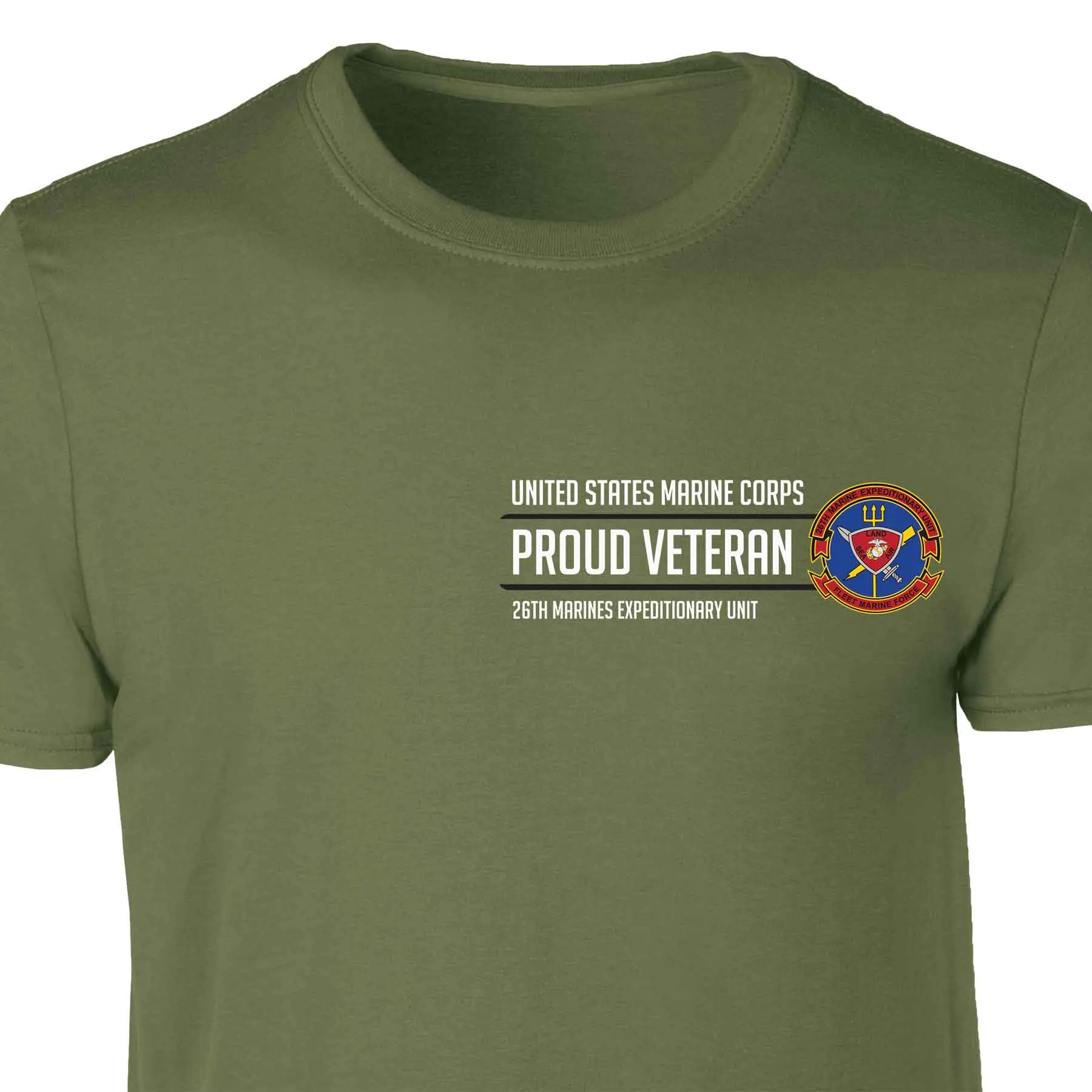 26th Marines Expeditionary Proud Veteran Patch Graphic T-shirt