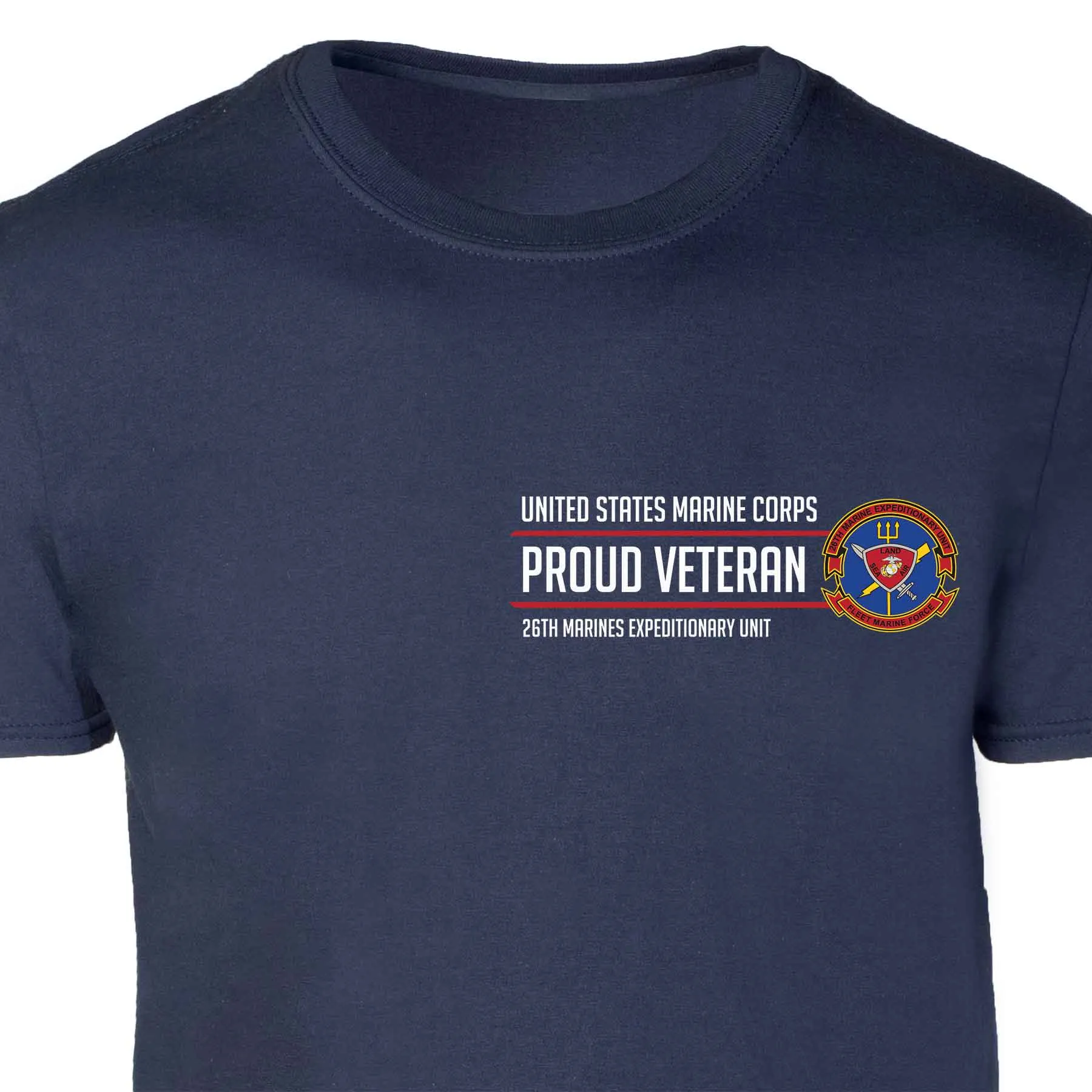 26th Marines Expeditionary Proud Veteran Patch Graphic T-shirt