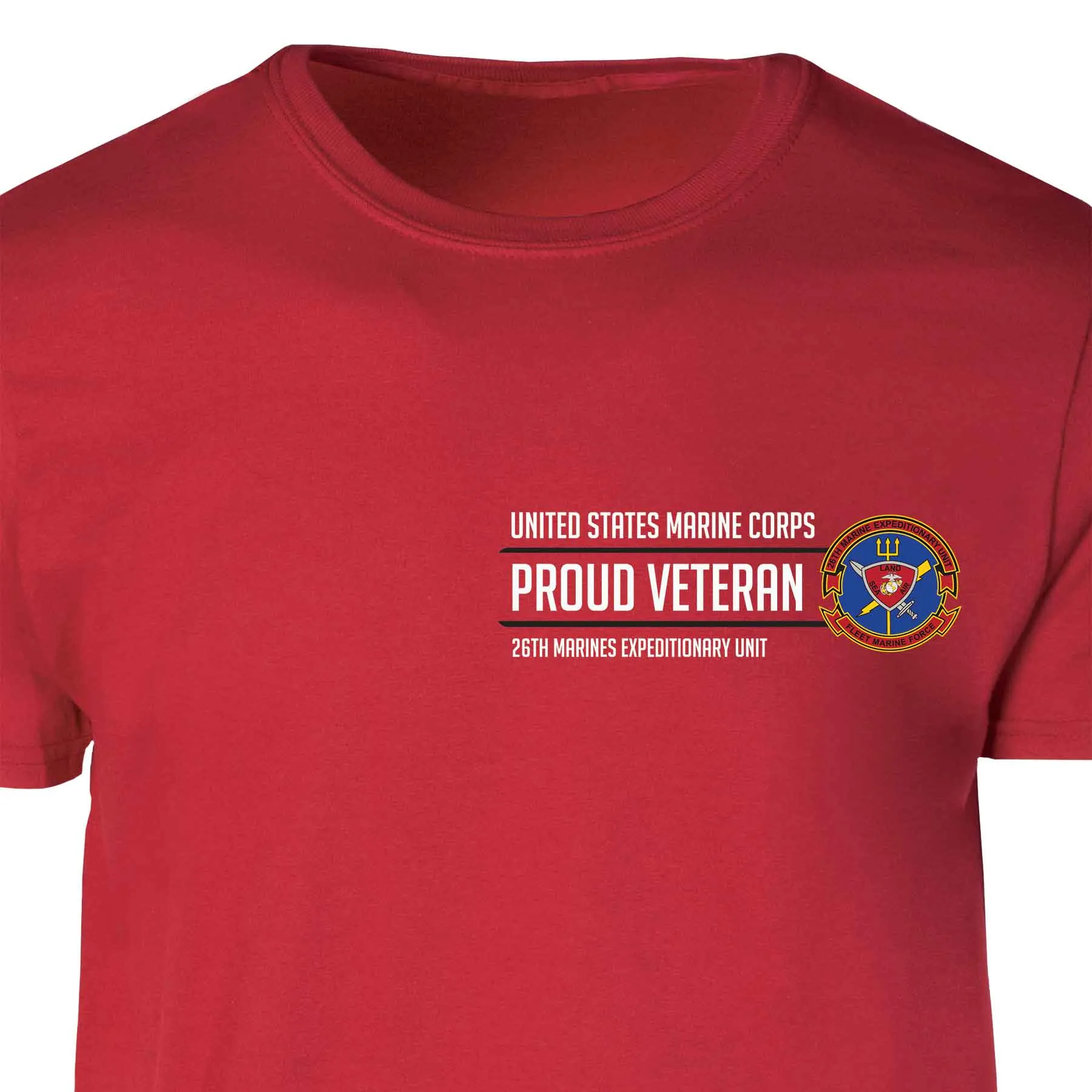 26th Marines Expeditionary Proud Veteran Patch Graphic T-shirt