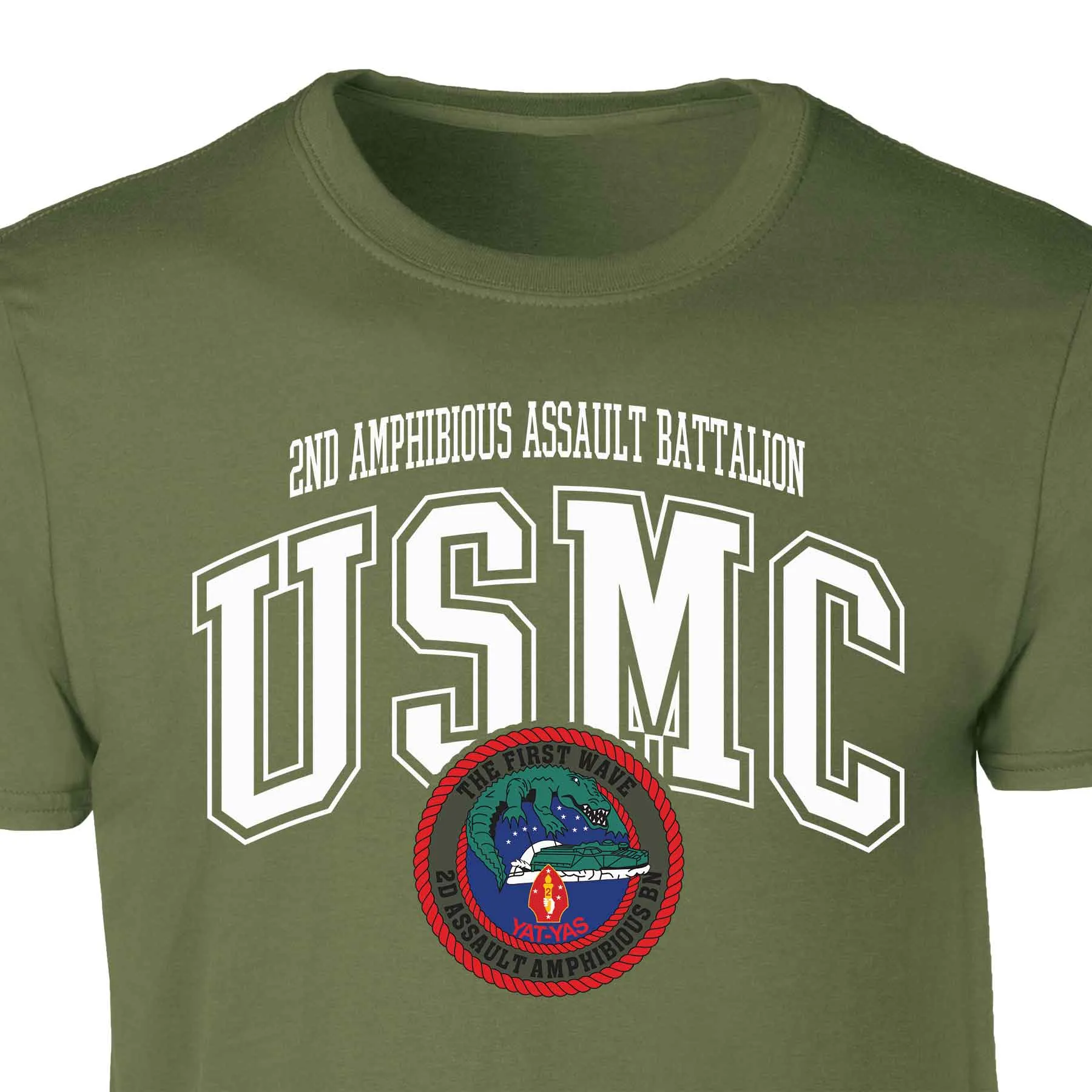 2nd Assualt Amphibious Bn Arched Patch Graphic T-shirt