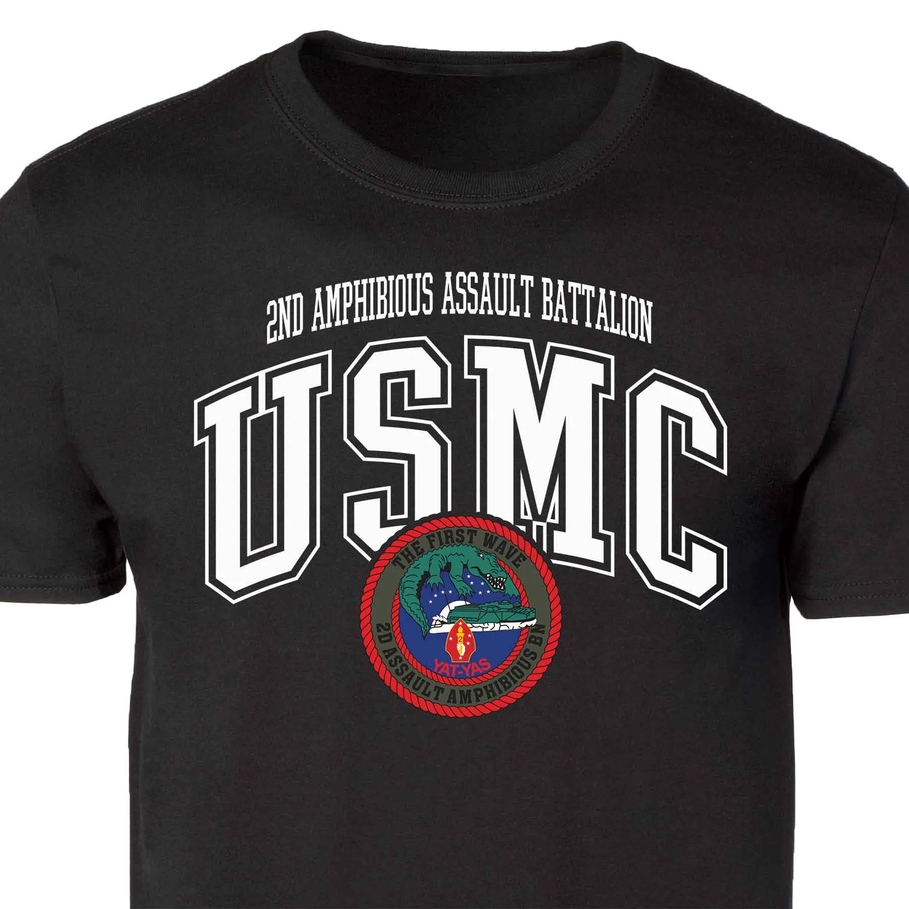 2nd Assualt Amphibious Bn Arched Patch Graphic T-shirt