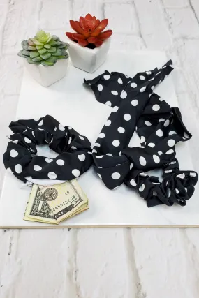 #3 Black Polka Dot Scrunchie Set