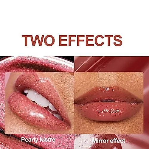 6PCS Hydrating Lip Gloss Neutral Nude Nourishing Glossy Lipgloss