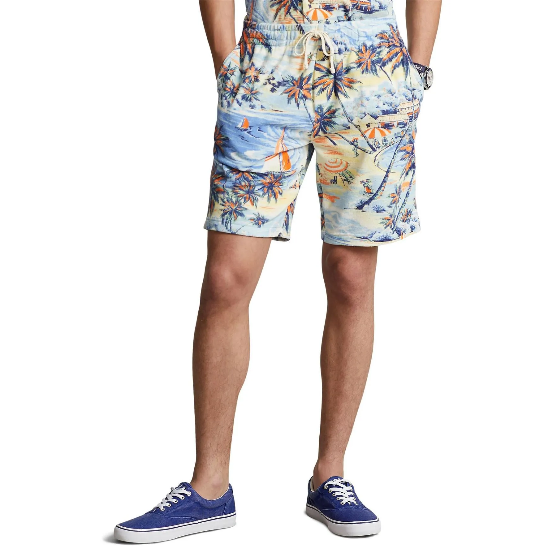 9-Inch Tropical-Print Terry Short Hawaiian Beach Bazaar - SS23