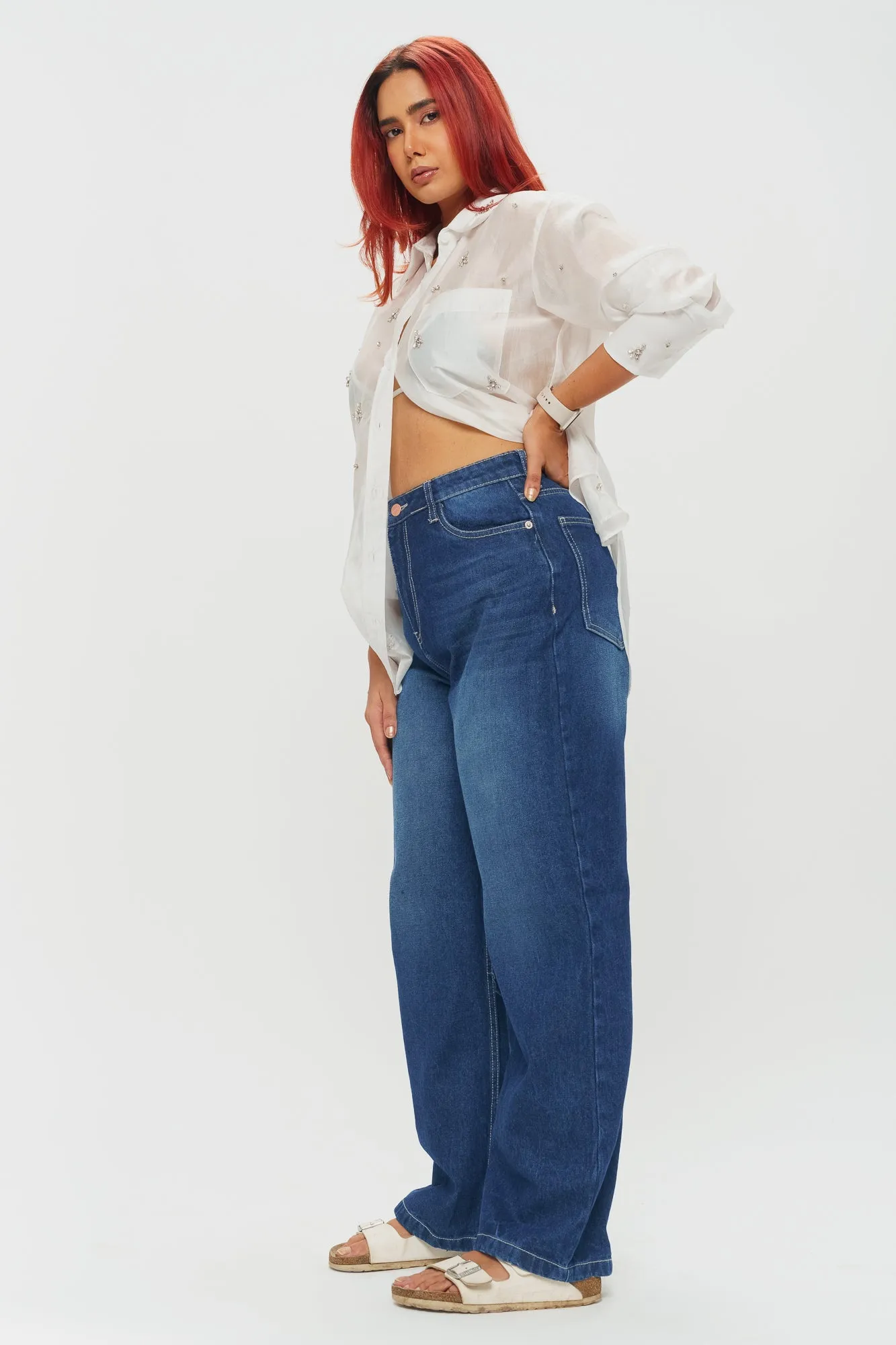 90's Basic Blue Straight Jeans