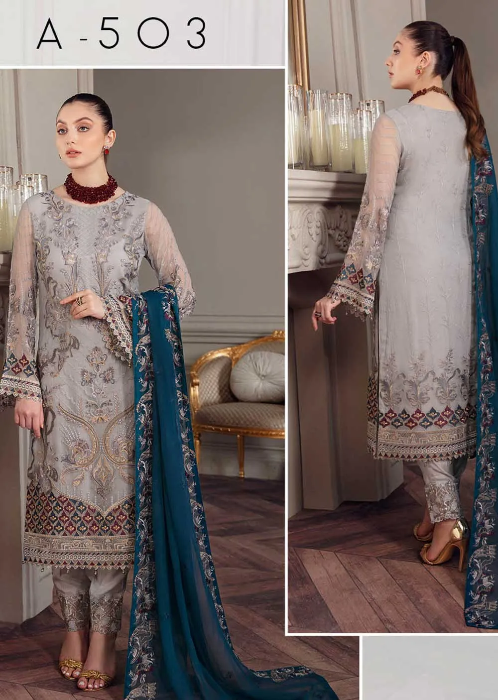 A-503-R - Readymade - Chevron Chiffon Collection Vol 5 by Ramsha 2022