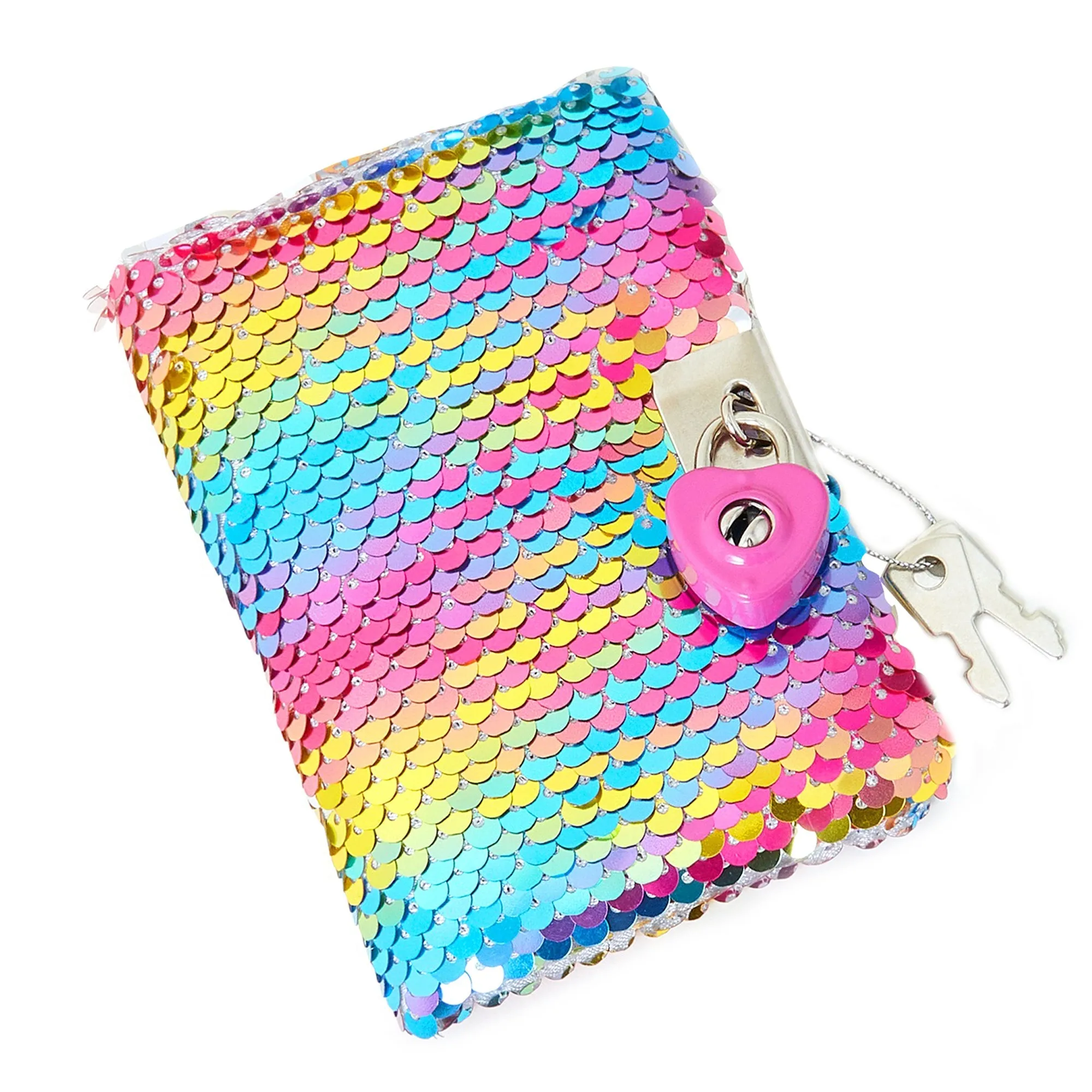 Accessorize London Girl's Rainbow Sequin Lockable Journal