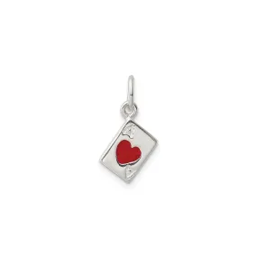 Ace of Hearts Card Pendant (Silver)