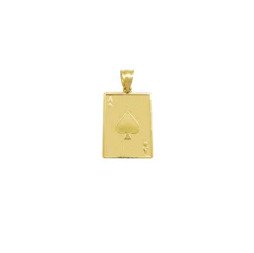 Ace of Spades Card Pendant (14K)