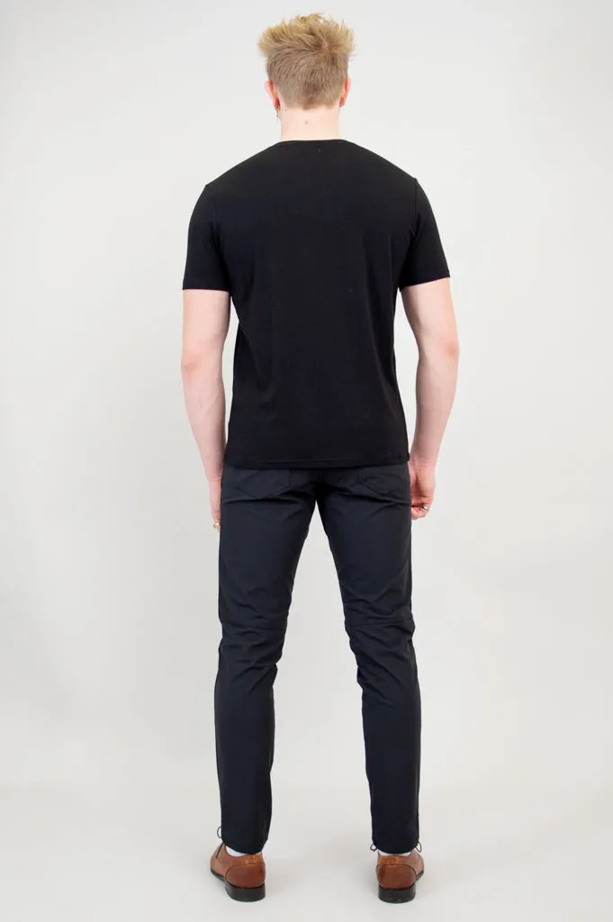 Adam Short Sleeve Shirt, Black, Bamboo