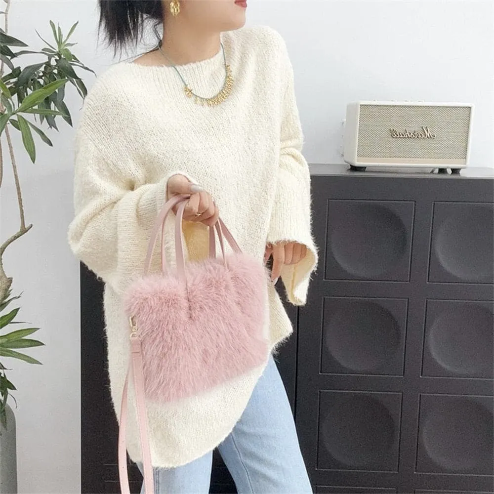 AG Collective Top Handle Fluffy Crossbody Women's Shoulder Bag