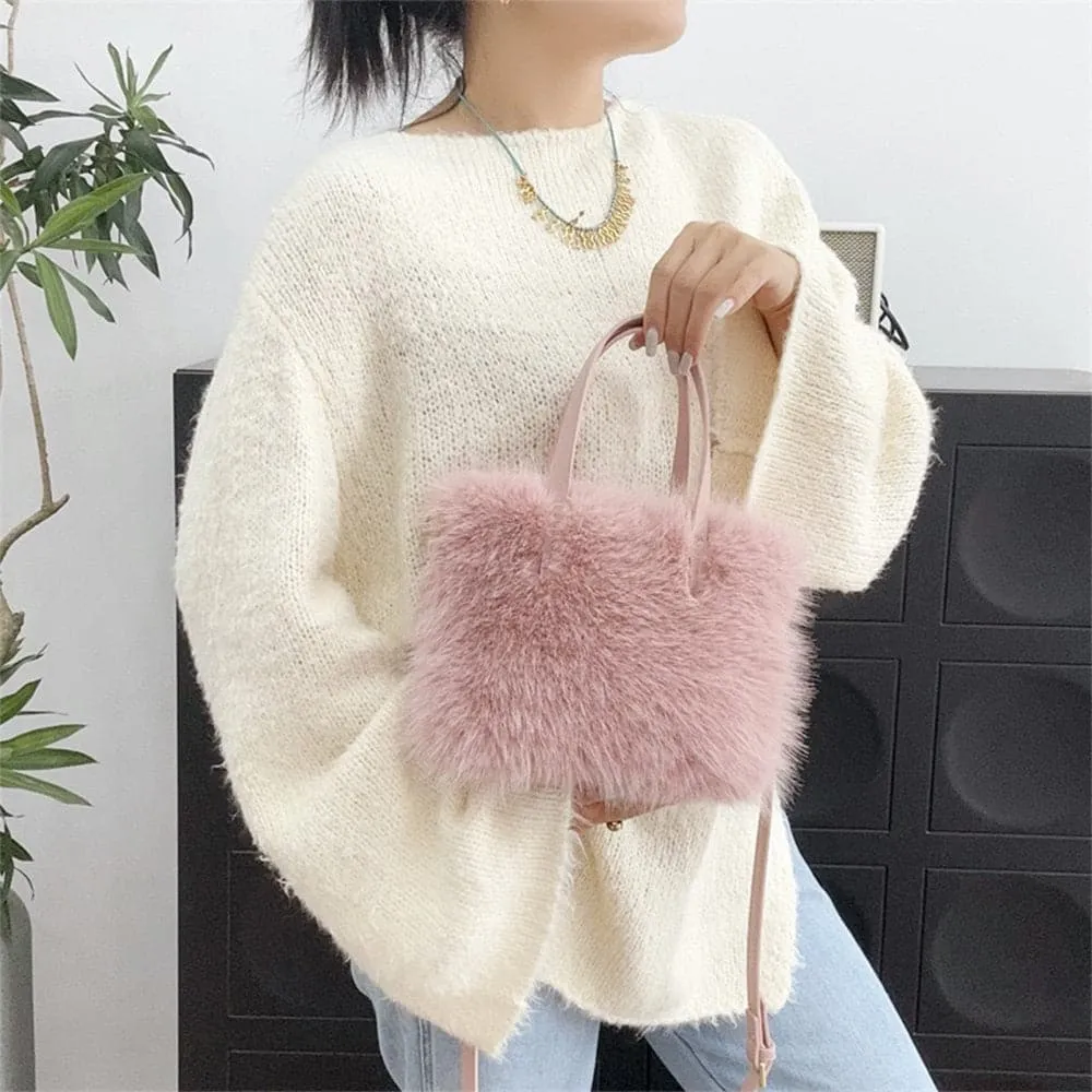 AG Collective Top Handle Fluffy Crossbody Women's Shoulder Bag