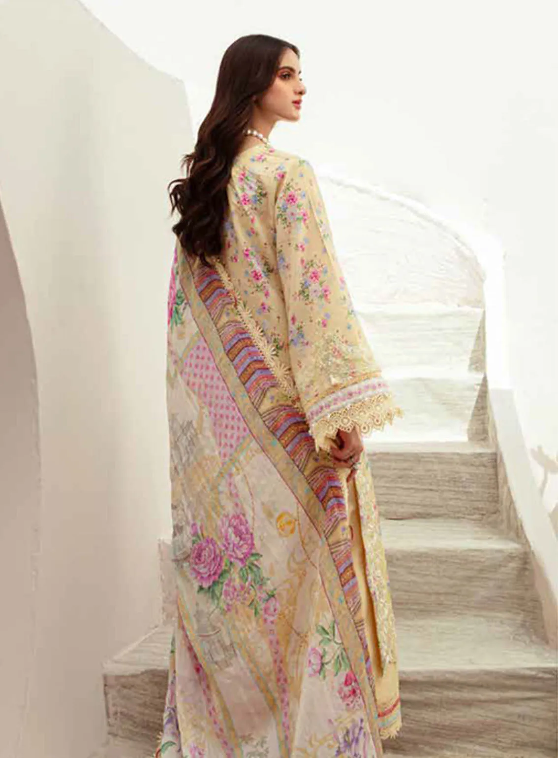 Alif Affordable By AJR Couture Embroidered Lawn 3 Piece Unstitched Suit AJR24AA AFL-05 SUNNY DELIGHT