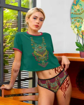 All-Over Print Crop Tee - Indian Ornament 1