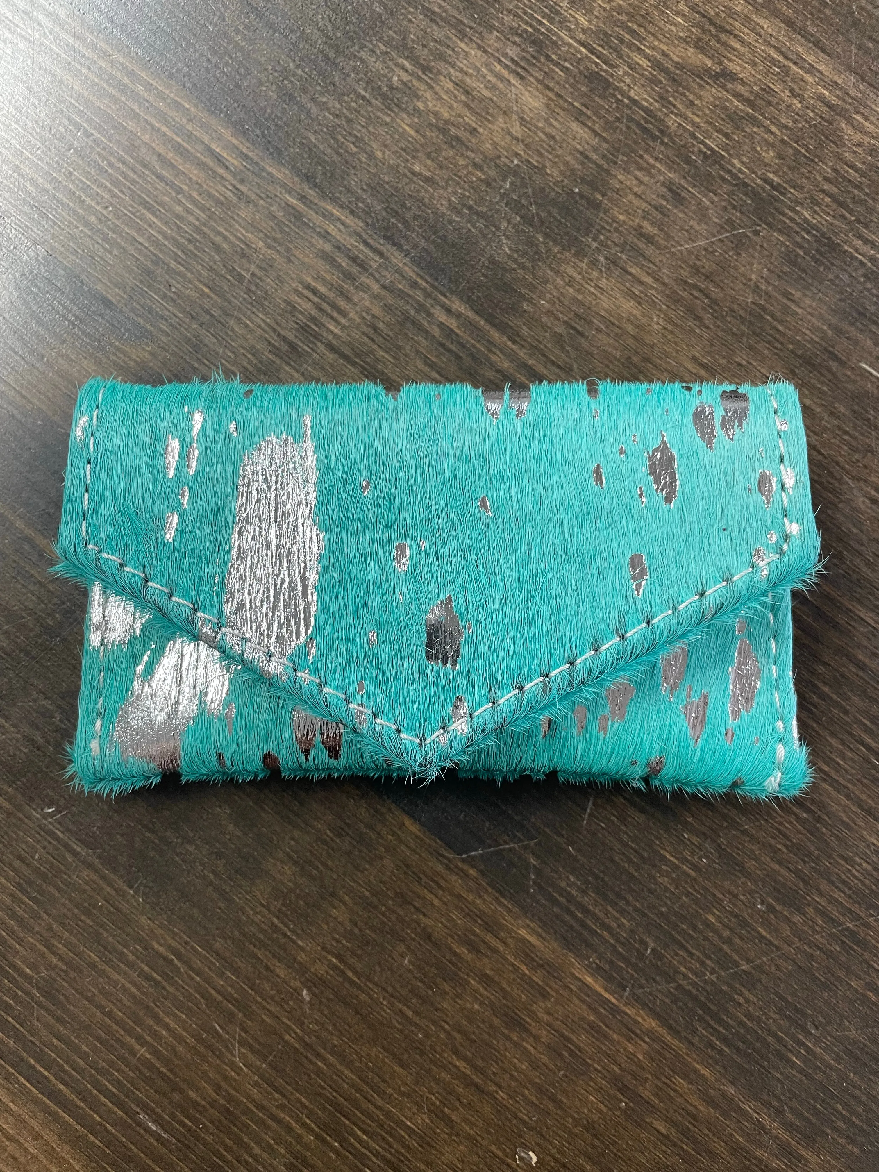 American Darling Acid Wash Cowhide Coin Purse